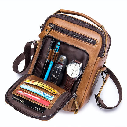 Genuine Leather Messenger Bag for Men – Small Crossbody