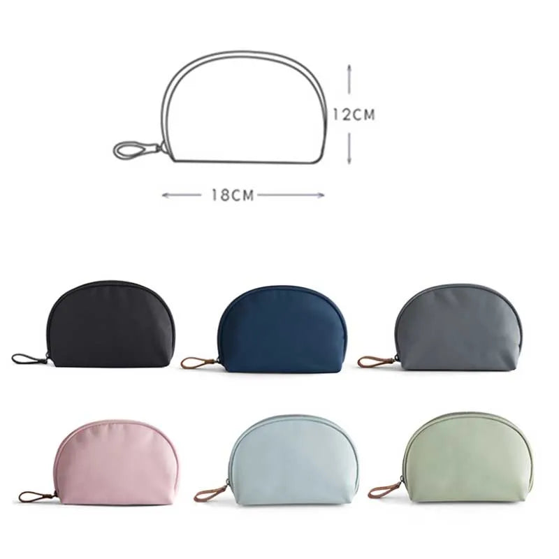 Travel Makeup Bag for Women – Portable Semicircle Cosmetic Pouch