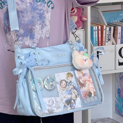 College Style Ribbon Crossbody Bag Large Capacity Class Books Bow Jk Shoulder Ita Bag Handbag