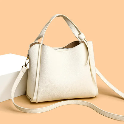 Women's PU Leather Bucket Bag – Luxury Crossbody Shoulder Handbag