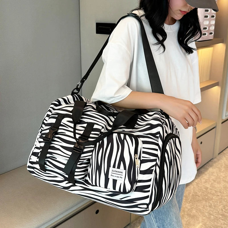 Leopard Print Weekend Gym Bag – Overnight Duffel