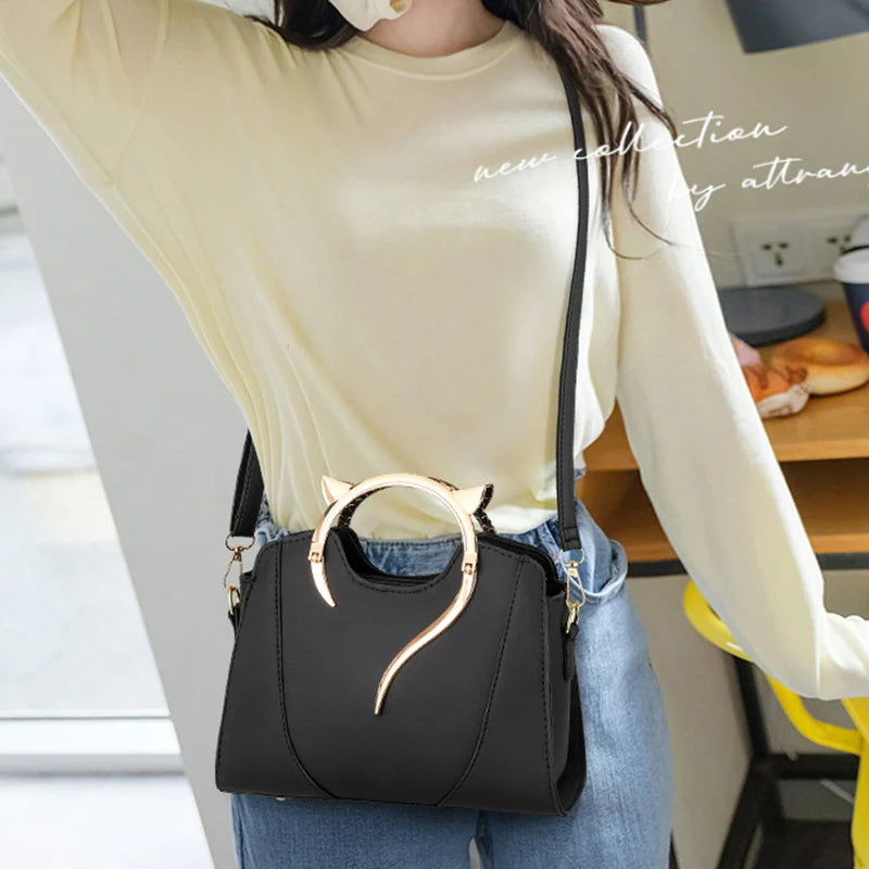 Cat Ear Handle Women's Crossbody Handbag