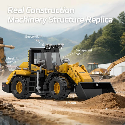 2-in-1 Forklift & Wheel Loader Building Blocks Set | Engineering Bricks