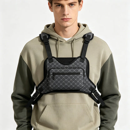 Tactical Chest Rig Bag – Men's Monogram Harness Vest for Streetwear & Techwear