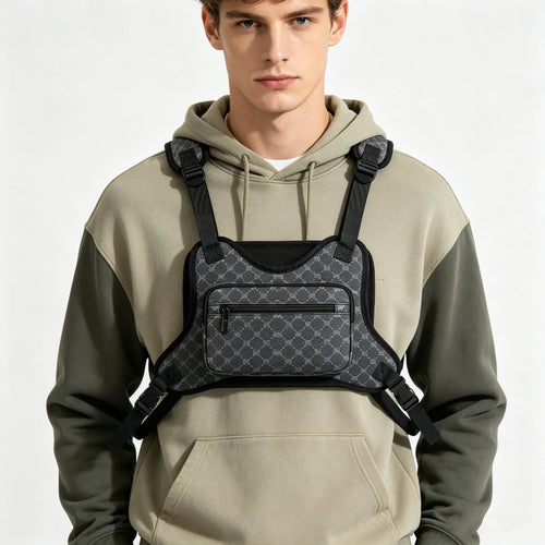 Tactical Chest Rig Bag – Men's Monogram Harness Vest for Streetwear & Techwear