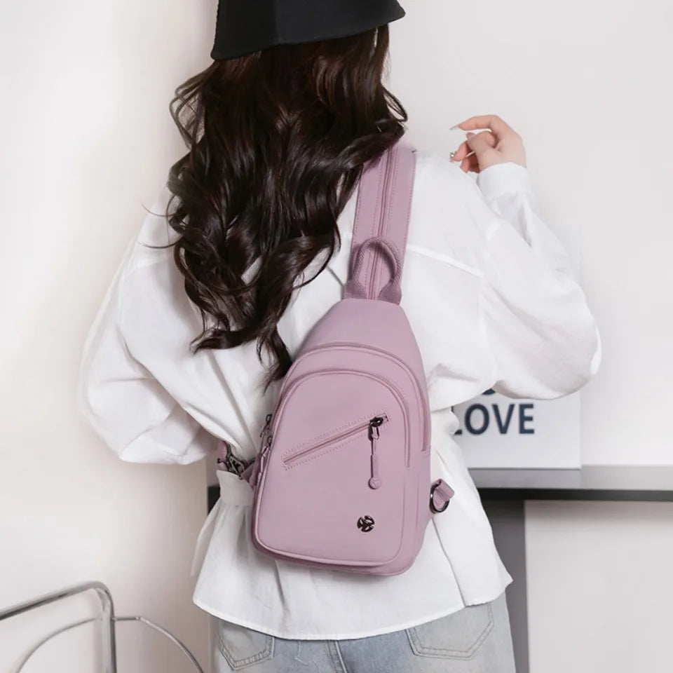 Women's Waterproof Nylon Sling Chest Bag – Lightweight Crossbody Shoulder Bag