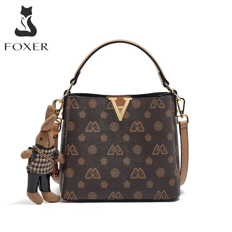 Foxer Brand Retro Women S Handbag Small Bucket Bag Luxury Design Shoulder Dating Crossbody Girl