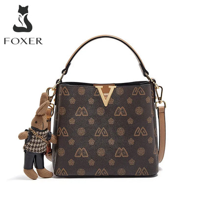 Foxer Brand Retro Women S Handbag Small Bucket Bag Luxury Design Shoulder Dating Crossbody Girl