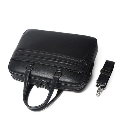 Genuine Leather Men's Briefcase – 14" Laptop Business Bag