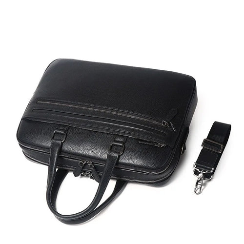 Genuine Leather Men's Briefcase – 14" Laptop Business Bag