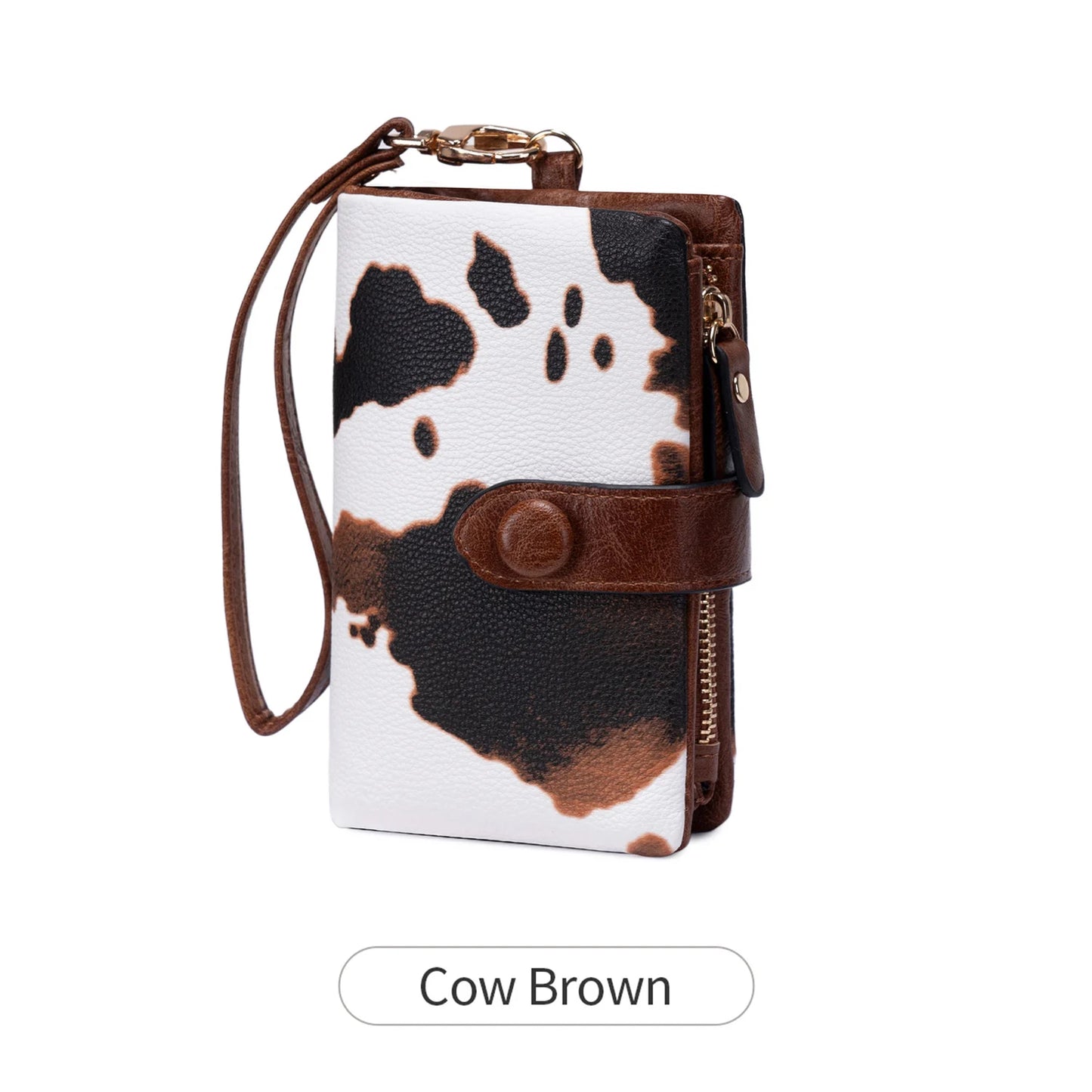 Animal Print Women's Wallet – PU Leather Zipper Wristlet