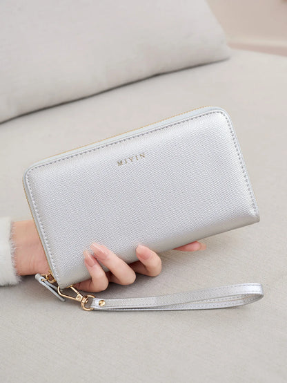 Large Capacity Women's Wallet – PU Leather Zipper Clutch