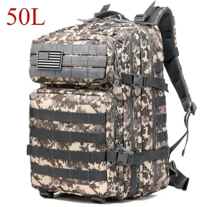 Tactical MOLLE Backpack 25L/50L – Military Assault Pack for Hiking & Camping