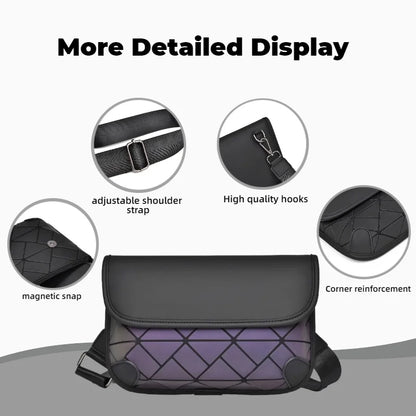 Men's Diamond Grid Crossbody Shoulder Bag