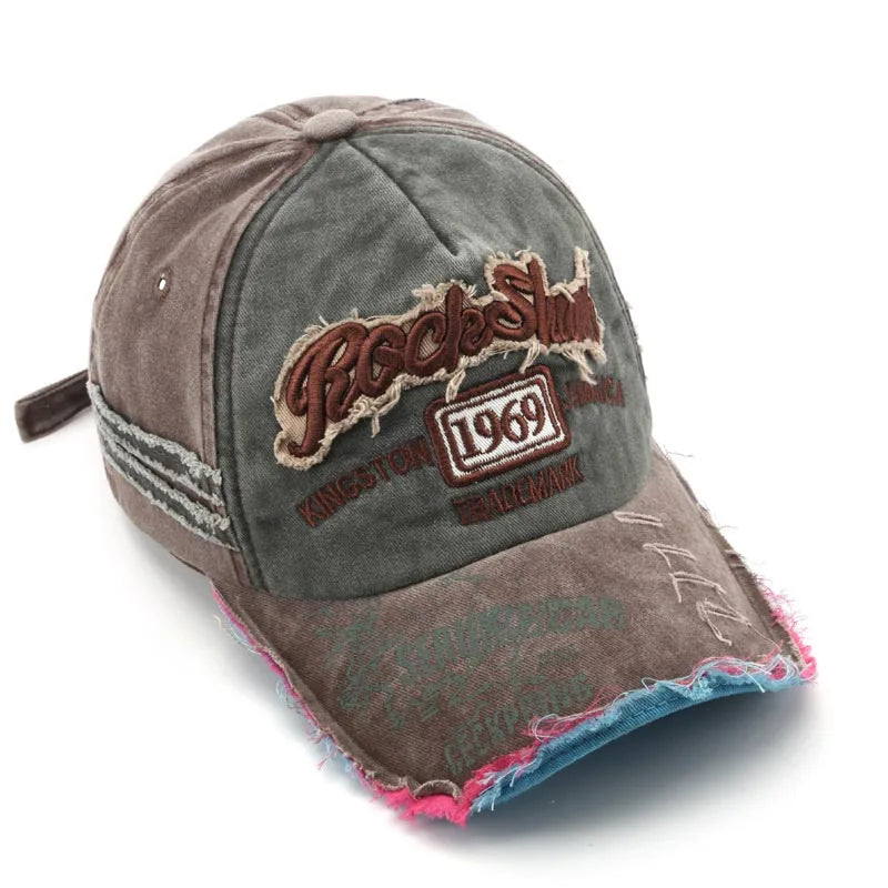 1969 Washed Cotton Snapback Cap – Vintage Embroidery Baseball Hat
