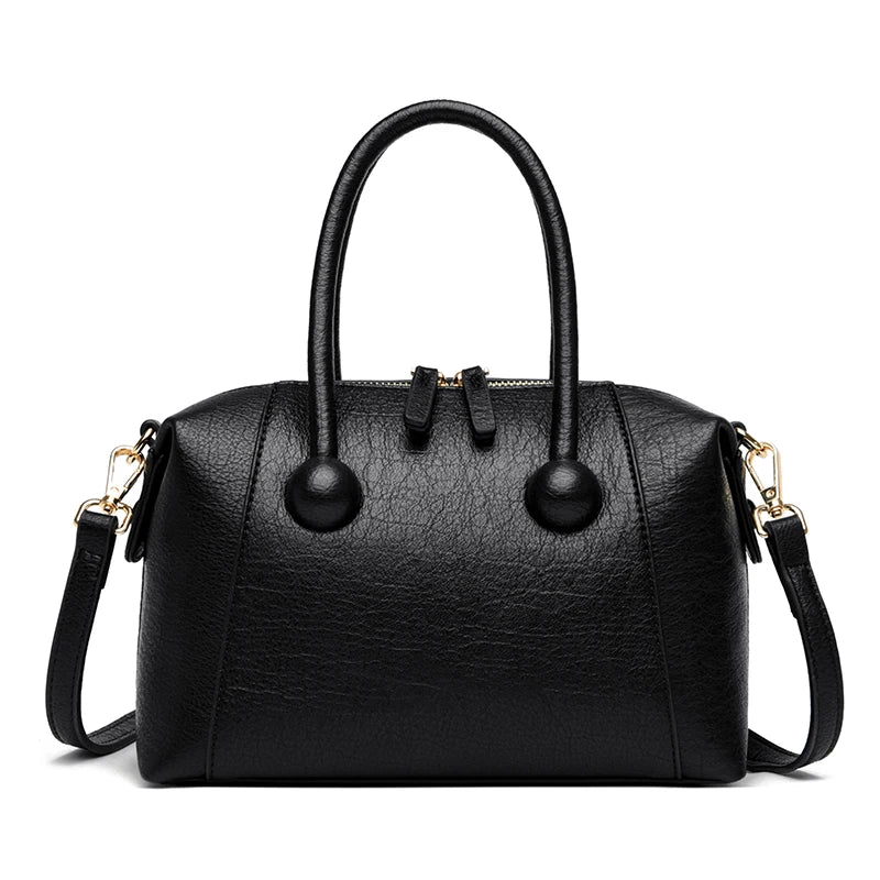 Soft Leather Women's Handbag – Shoulder Tote & Crossbody Bag