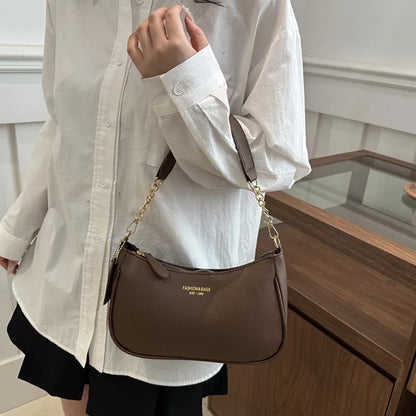 Lychee Pattern Shoulder Bag Women's Luxury Underarm Hobo
