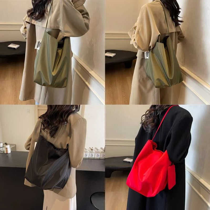 Large Capacity Nylon Tote Bag for Women Commuter Shoulder Bag