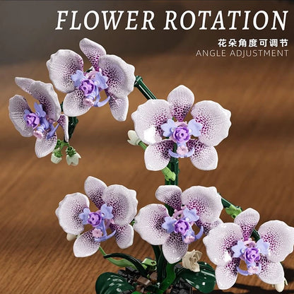 Orchid Flower Building Blocks Bonsai Set – 619 Pcs