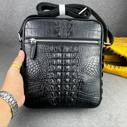 Crocodile Leather Men's Crossbody Bag – Travel & Business Shoulder Bag