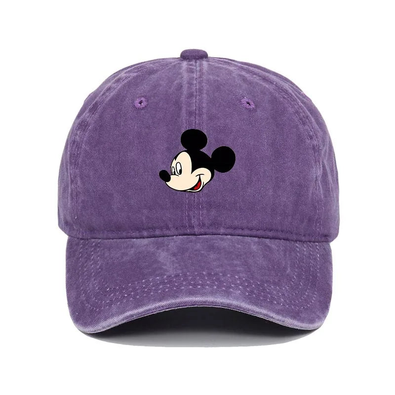 Cartoon Print Washed Baseball Cap – Unisex Vintage Snapback Hat