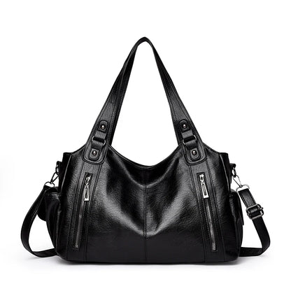 Large Capacity Leather Tote Crossbody Bag for Women