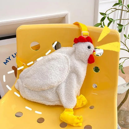 Cute Chicken Plush Crossbody Bag – Novelty Hen Purse