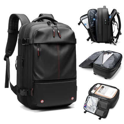 Vacuum Compression Backpack – 17" Laptop, Expandable, Men's Travel