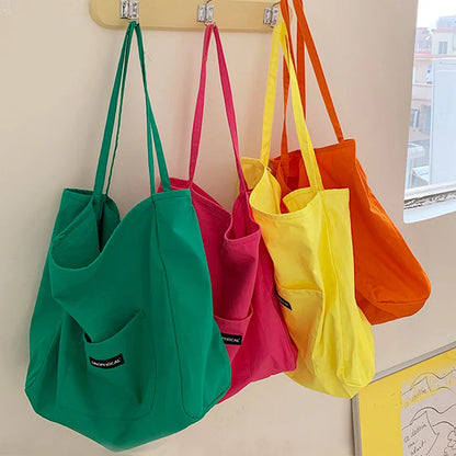 Canvas Tote Bag – Large Capacity Korean Style Shoulder Bag