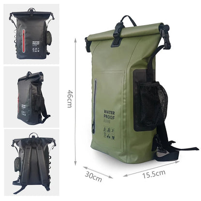 Waterproof Dry Bag Backpack – Roll-Top Kayak & Rafting Pack for Beach, Diving & Trekking