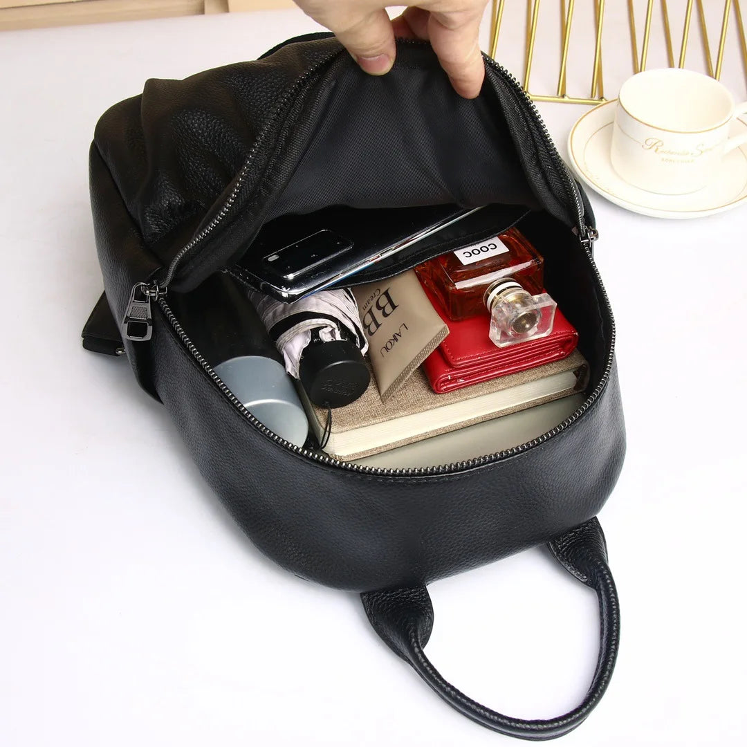 Genuine Leather Women's Mini Backpack – Rivet Detail