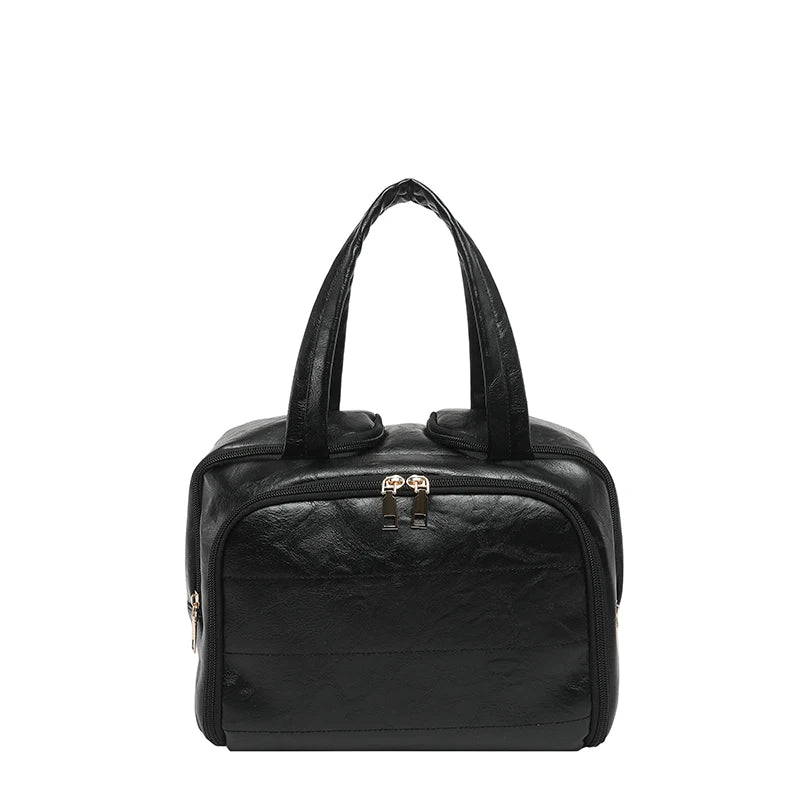 Large Travel Makeup Bag – PU Leather Cosmetic Organizer