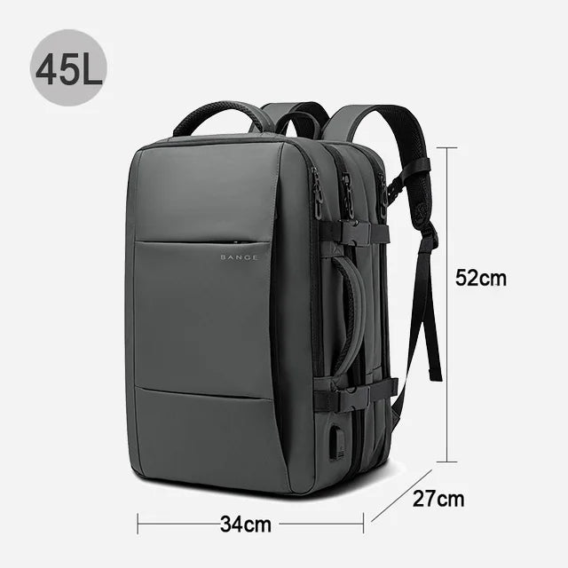 Expandable Laptop Backpack 45L – Waterproof Travel & Business Bag with USB Port