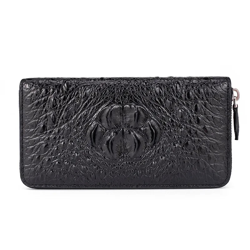 Crocodile Leather Long Wallet for Men – Luxury Organizer