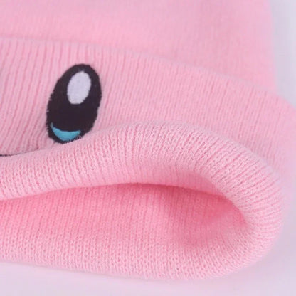 Unisex Cartoon Embroidered Big Eye Beanies Casual Hats Knitted Winter Warm Hat Hip Hop Skull Bonnet