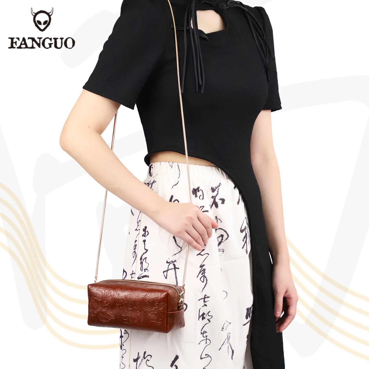 Leather Crossbody Phone Bag for Women – Dual-Use Zipper Purse