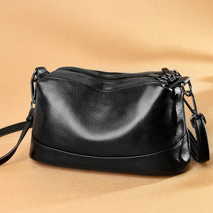 PU Leather Crossbody Bag for Women – Multi-Zip Shoulder Bag