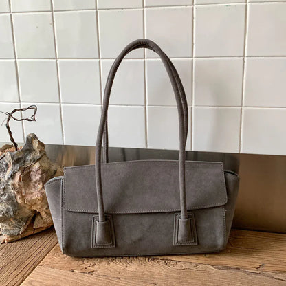 Vintage Suede Shoulder Bag – Women's Crossbody Handbag