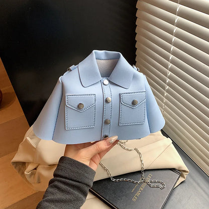 Jacket-Shaped Crossbody Bag – Novelty PU Leather Chain Shoulder Bag, Korean Style