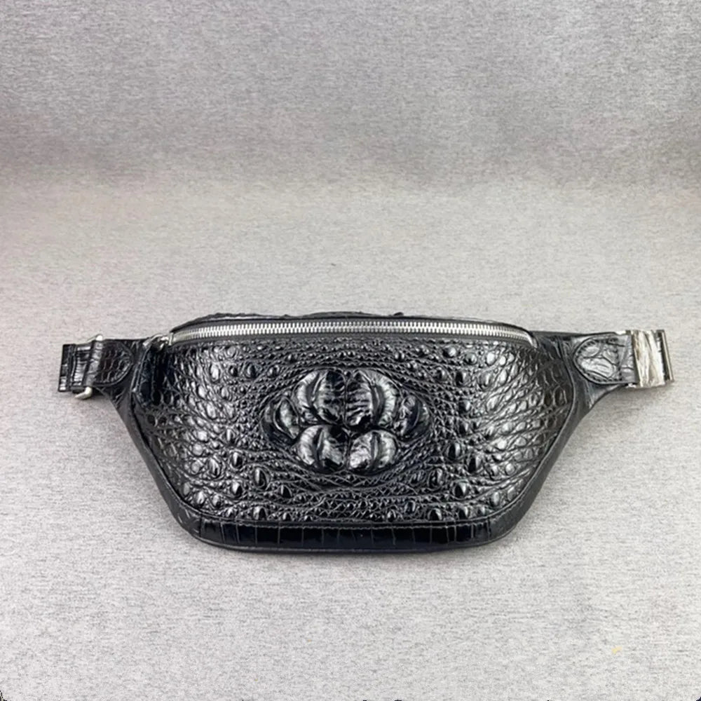 Crocodile Leather Waist Bag – Men's Luxury Fanny Pack