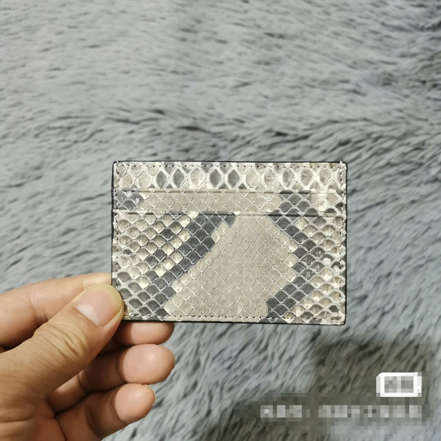 Snakeskin Leather Card Holder – Slim Multi-Slot Wallet for Men