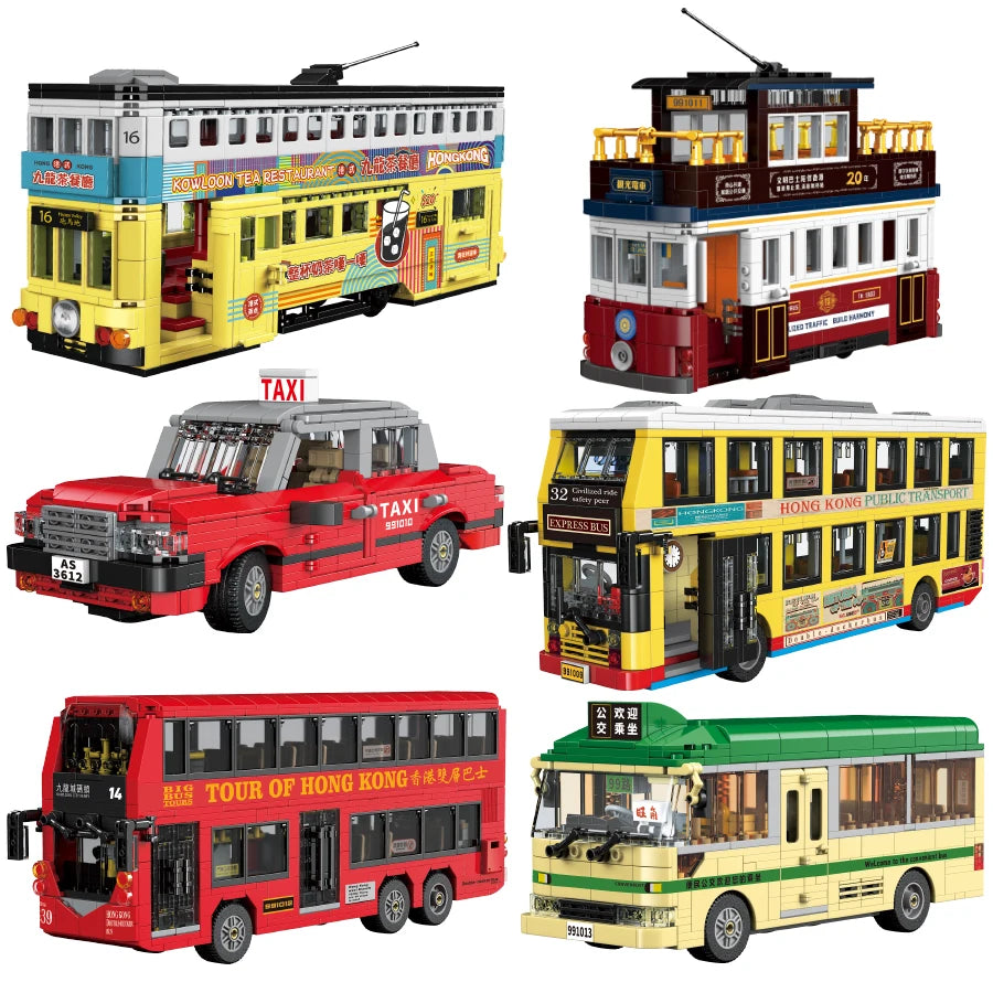 Hong Kong Double Decker Bus MOC Building Blocks Set – 769 Pcs Retro Model