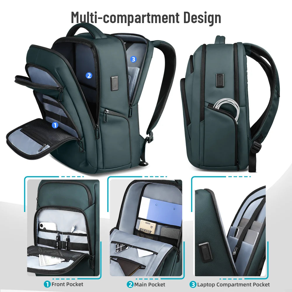 Waterproof Laptop Backpack with USB Port – Large Capacity