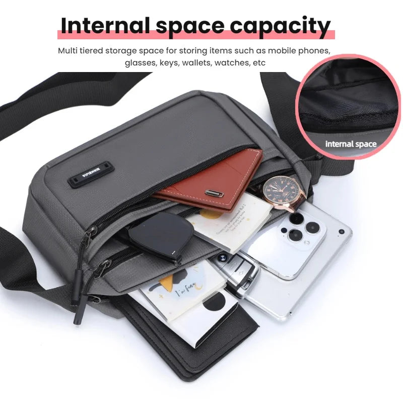 Men's Large Capacity Nylon Crossbody Shoulder Bag