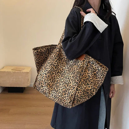 Leopard Print Large Tote Bag – Women's Shoulder Shopper