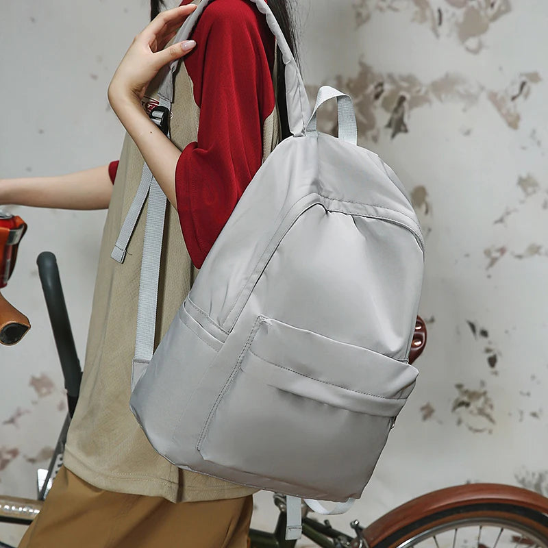 Large Capacity Nylon School Backpack for Teen Girls & Women