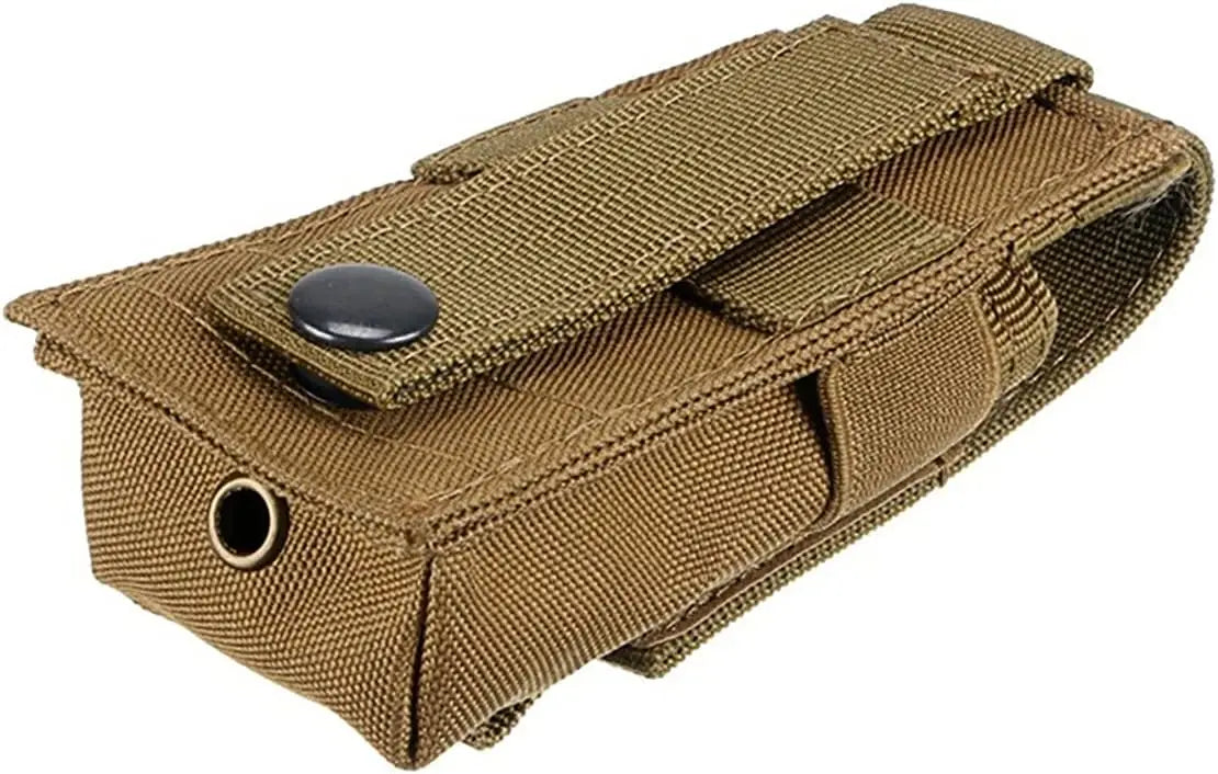 Tactical MOLLE Flashlight Pouch – Nylon EDC Tool & Knife Bag