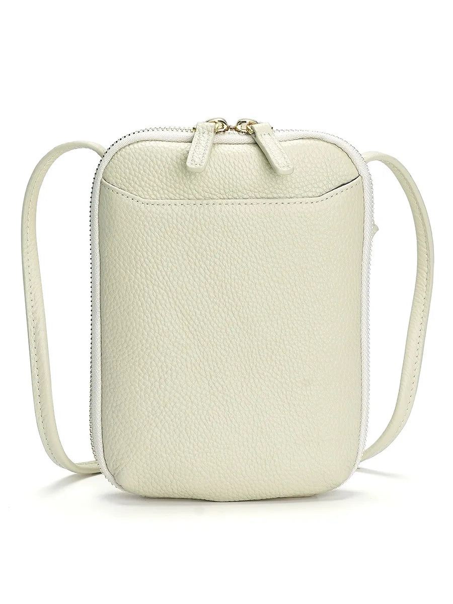 Genuine Leather Crossbody Bag for Women – Zipper Phone Purse