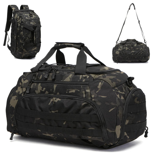 3-in-1 Tactical Gym Bag with Shoe Compartment – Backpack, Duffel & Sling