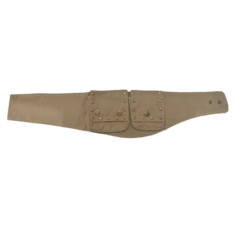 European American Retro Waist Bags Hippie Belts Western Style Workwear Seal Solid Color Women S